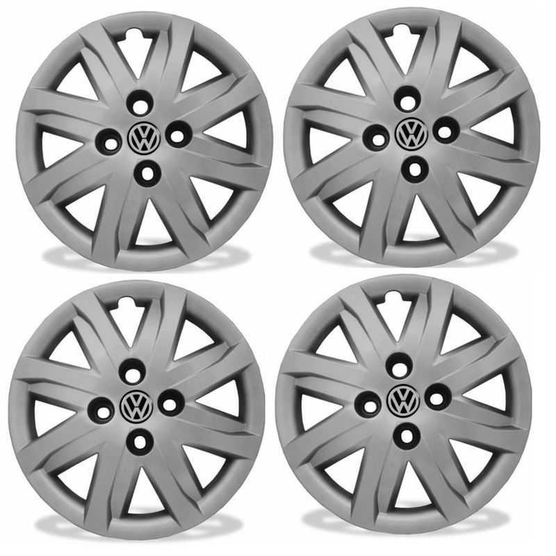 Jogo Calota 4 Pcs Aro 14 Vw Gol G5 1.6 Cubo Alto Grid 048ca