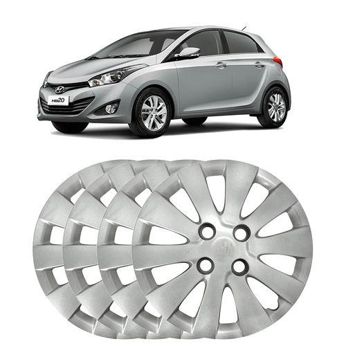 Jogo Calota 4 Pcs Aro 14 Hyundai Hb20 16/18 Cubo Baixo Grid 191cb