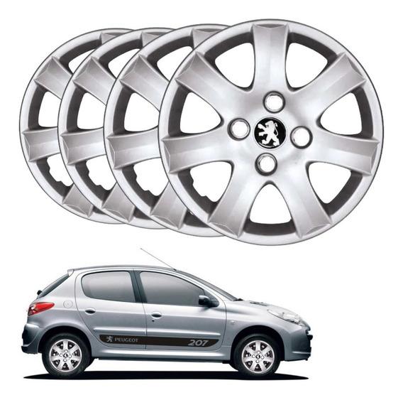Jogo Calota 4 Pcs Aro 14 Peugeot 206/207 08/15 Cubo Baixo Grid 867cb