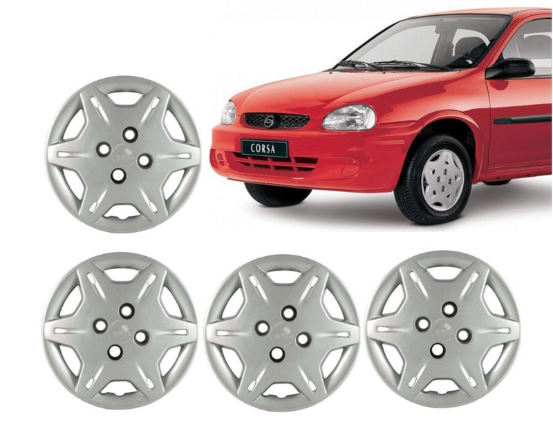 Jogo Calota 4 Pcs Aro 13 Gm Corsa Wind 00/04 Cubo Baixo Grid 004cb
