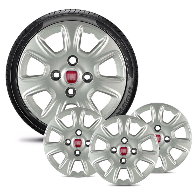 Jogo Calota 4 Pcs Aro 13 Fiat Uno Vivace 1.0 11/13 Cubo Baixo Grid 076cb