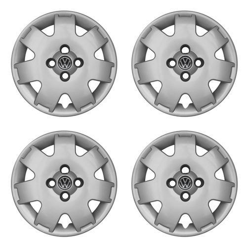 Jogo Calota 4 Pcs Aro 14 Vw Gol G4 06 Cubo Alto Grid 061ca