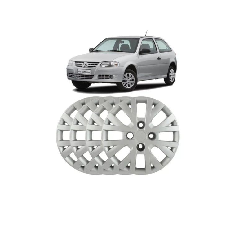 Jogo Calota 4 Pcs Aro 13 Vw Gol G4 11/12 Cubo Alto 020ca