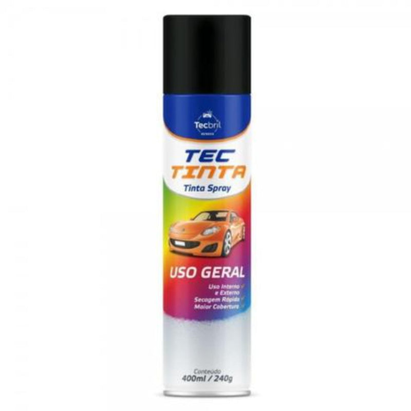 Tinta Envelopamento Spray Preto Fosco 400ml Tecbril 5920187