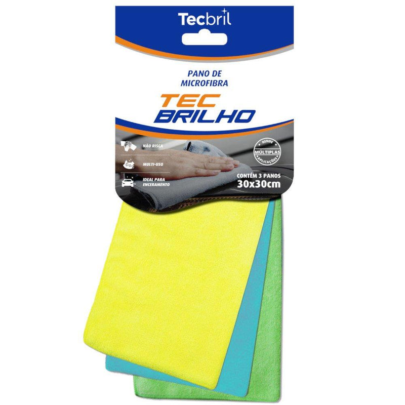 Kit Pano De Microfibra Com 3 Unidades Tecbril 5920197