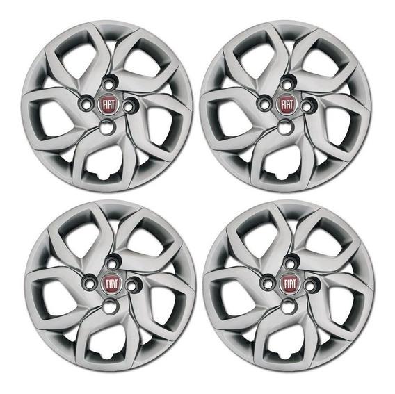 Jogo Calota 4 Pcs Aro 14 Fiat Mobi 21/ Cubo Baixo Grid 293cb