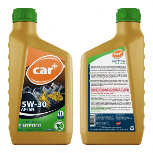 Oleo Lubrificante Motor 5w30 Sn 1l Sintetico Car+ Car5w30l01